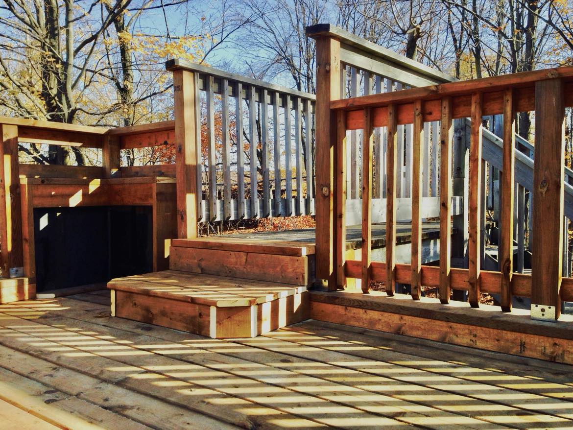 Pressure Treated Deck with Stairs and Railing